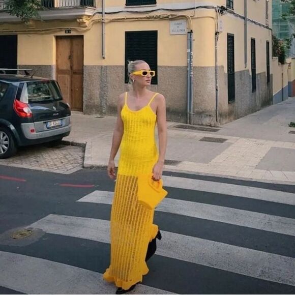 Mango Yellow and Orange Maxi Dress - Picture 11 of 11